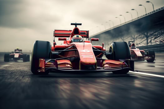 Formula one racing car at race track. photo