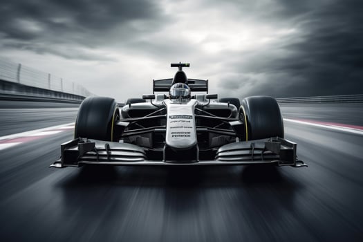 Formula one racing car at race track. photo
