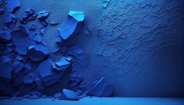 Room with blue wall, background with a blue smooth wall texture, photo