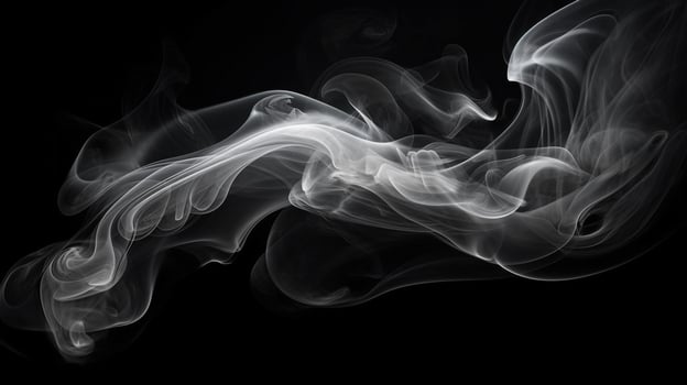White smoke on black background, photo