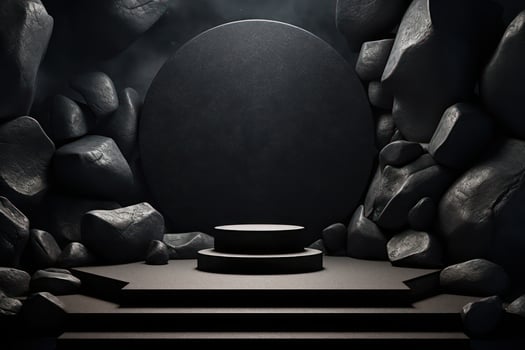 Photo of a podium in space for product presentation