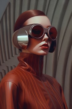 Photo portrait of a woman in futuristic fashion