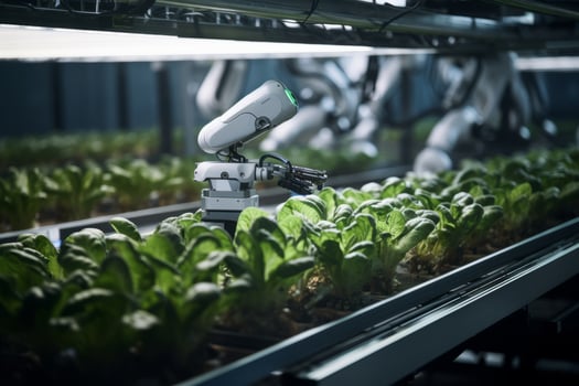 robotic process automation, agriculture, minimalistic design industry. photo