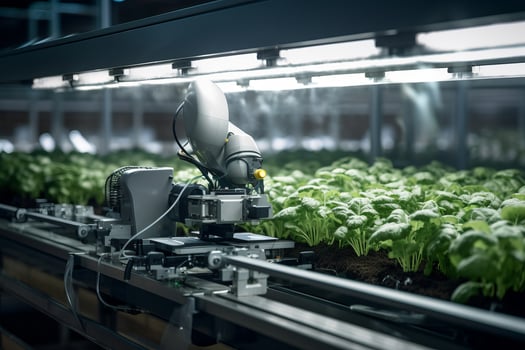 robotic process automation, agriculture, minimalistic design industry. photo
