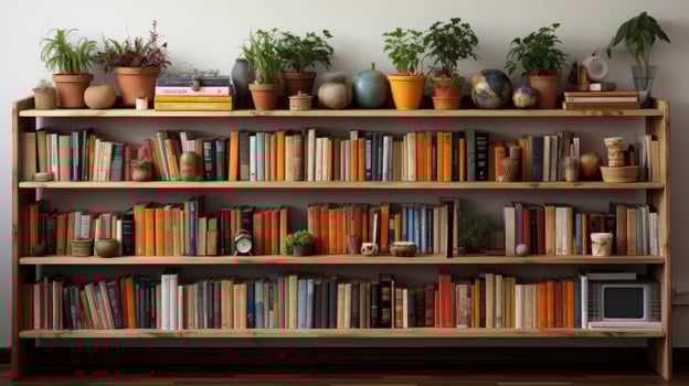 A book shelf with books. photo