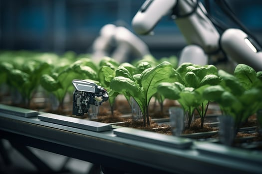 robotic process automation, agriculture, minimalistic design industry. photo