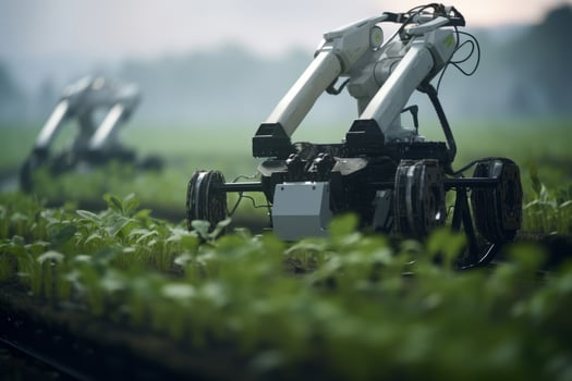 robotic process automation, agriculture, minimalistic design industry. photo