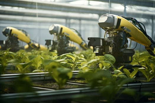 robotic process automation, agriculture, minimalistic design industry. photo