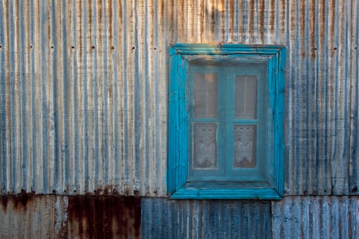 Picturesque typical construction in the town of Puerto Piramides, Peninsula Valdes, Chubut Province, Patagonia, Argentina. photo
