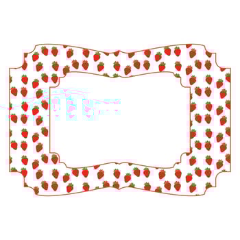 Frame with strawberry background for decoration. photo