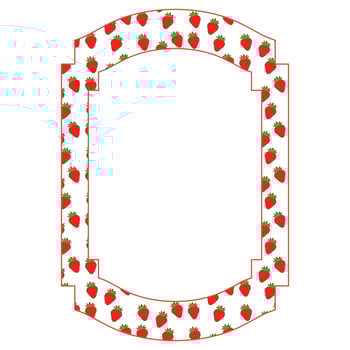 Frame with strawberry background for decoration. photo