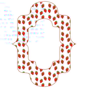 Frame with strawberry background for decoration. photo