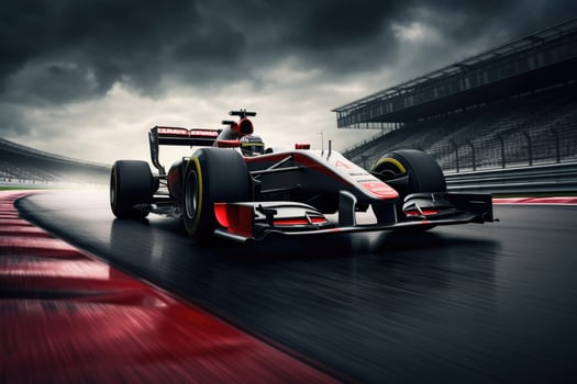 Formula one racing car at race track. photo