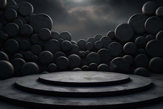 Photo of a podium in space for product presentation