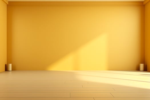 Empty light and dark interior background, Pale Yellow  geometrically textured 3D photo