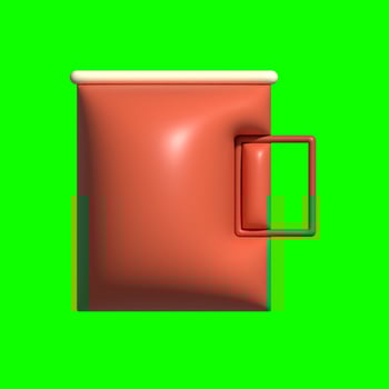 3D Kitchen Set Elements Assets with Greenscreen Background photo