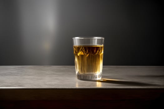 A Glass Filled With Liquid Sitting On Top Of A Table. photo