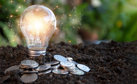 New creative ideas, innovation, brainstorming, inspiration and problem solving ideas. light bulb on the ground photo