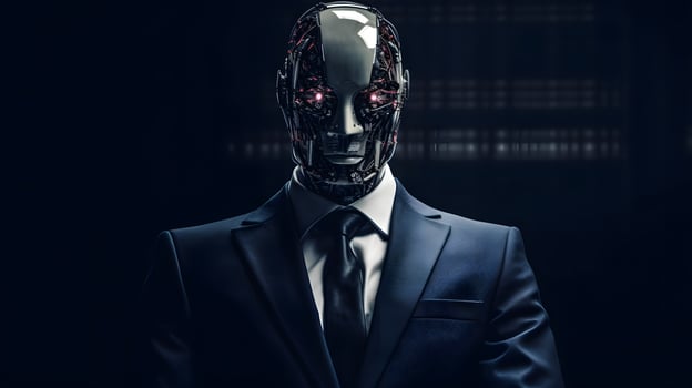 AI businessman in a suit, professional, machine, robot, photo