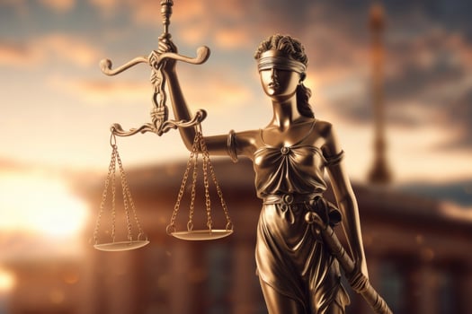 Lady Justice statue Law and legal concept. photo