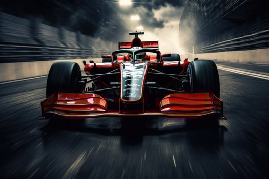 Formula one racing car at race track. photo