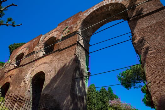 Remains of the Aqua Claudia an ancient Roman aqueduct begun by Emperor Caligula in 38 AD and finished by Emperor Claudius in 52 AD photo