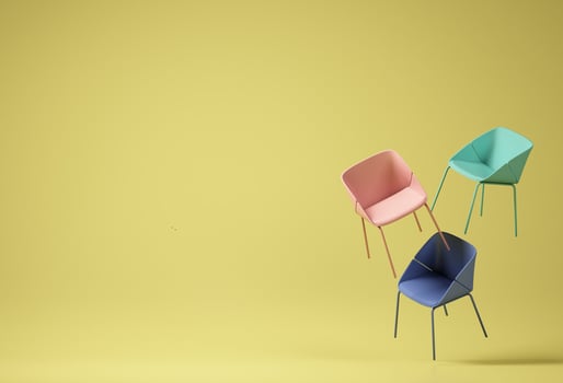 Interior design, Yellow sofa with yellow background. Minimal concept with copy space. 3d rendering photo