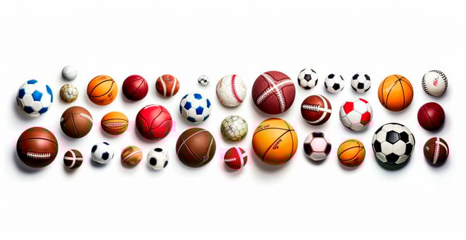 Balls of different sports on white background - image photo