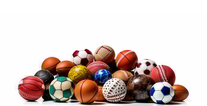 Balls of different sports on white background - image photo