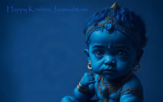 Card design, background for Happy Krishna Janmashtami photo
