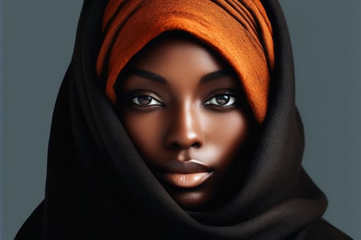 A beautiful black woman portrait created with technology. photo