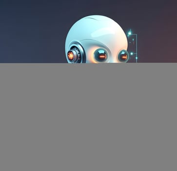 Robot with data information. Concept of chatbot or ai assistant. photo