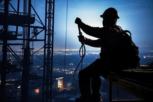 Silhouette of worker photo