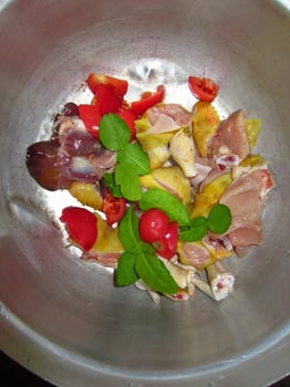 Cooking ingredients in the pot photo