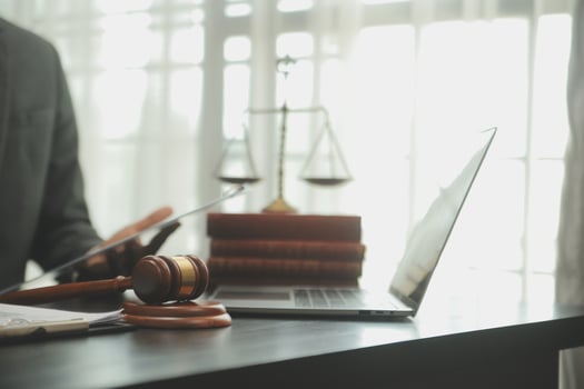 Customer service good cooperation, Consultation between a Businessman and Male lawyer or judge consult having team meeting with client, Law and Legal services concept. photo