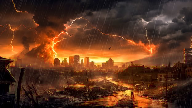apocalypse in the city, made with photo