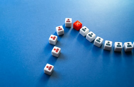 Staff reduction. The exponential growth of the company has reached the inability to maintain unnecessary employees and optimization is needed. Layoffs, restructuring, and cost-cutting measures. photo