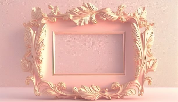 Exquisite elegance embracing luxury with a pastel pink golden frame, photo