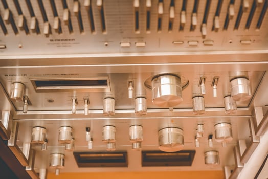 Vintage sound equipment, vintage color photo