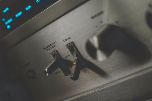 Vintage sound equipment, vintage color photo