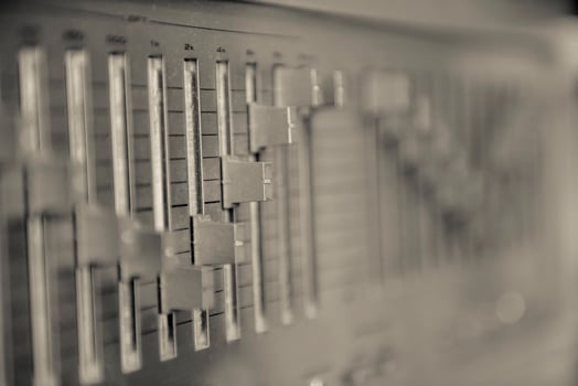Vintage sound equipment, vintage color photo