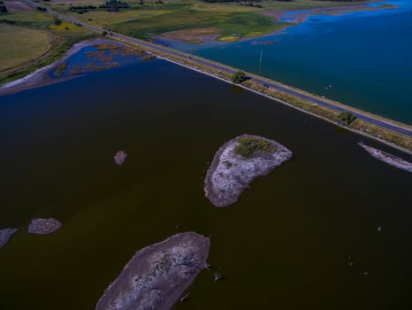 Pampas lagoon, aerial view photo
