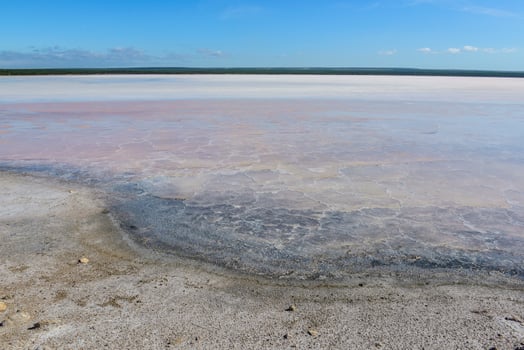 Salt field in Dunaliella Salina, Argentina photo