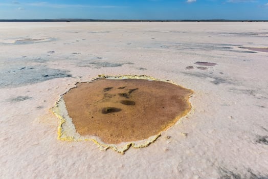 Salt field in Dunaliella Salina, Argentina photo
