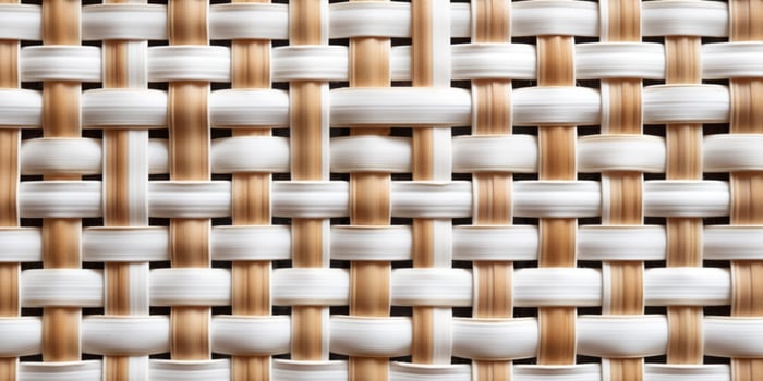 White rattan wooden basket weaving background. photo