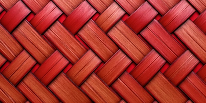 Red rattan wooden basket weaving background. photo