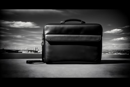 A Black And White Photo Of A Suitcase.