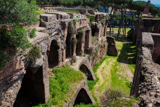 Ruins of the Palace of Septimius Severus or Domus Severiana on the Palatine Hill photo