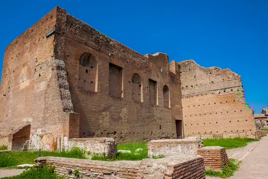 Ancient ruins of the Domus Augustana on Palatine Hill in Rome photo