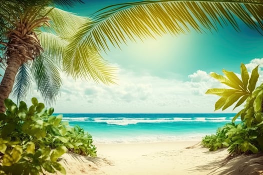 Summer tropical beach background made with photo